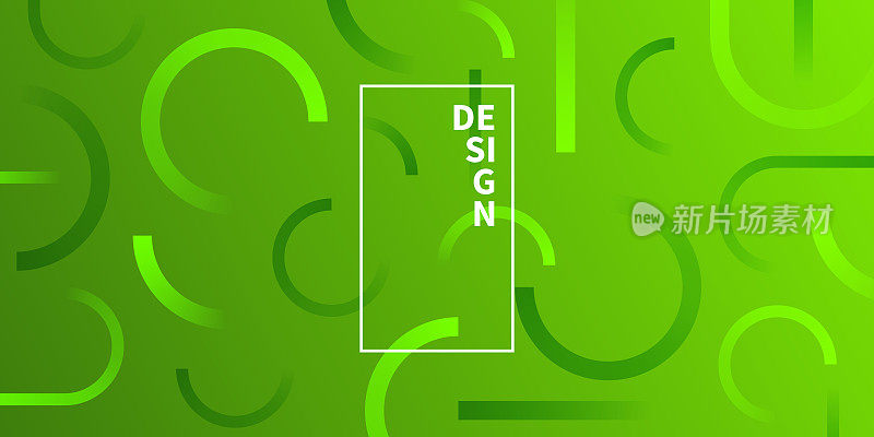 抽象设计与几何形状-时尚的绿色梯度