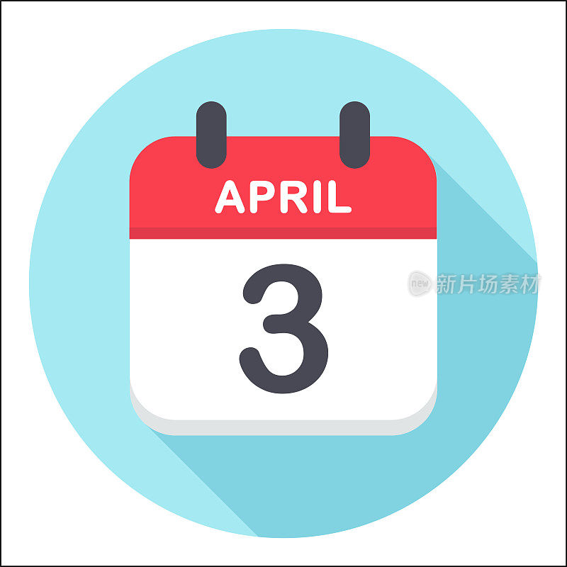 4月3日-日历图标-圆形
