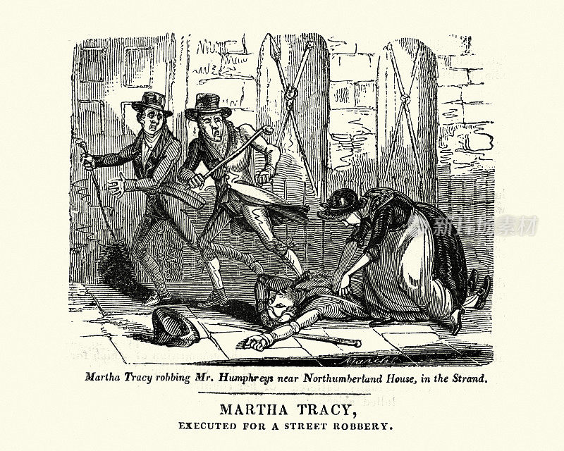 抢劫汉弗莱斯先生的玛莎・特蕾西，斯特兰德，因18世纪的街头抢劫罪被处决