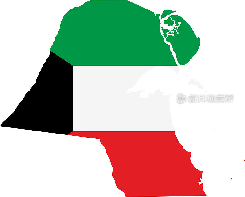 科威特国旗地图