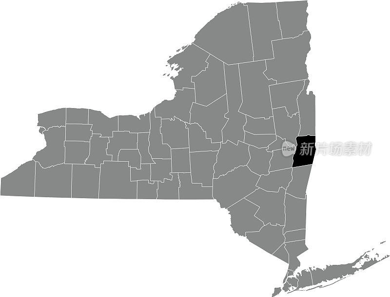 美国纽约伦斯勒县的位置地图