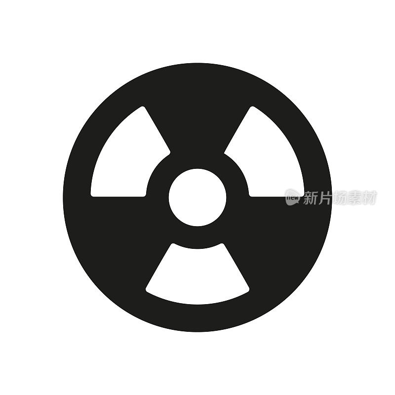 辐射标志线图标。辐射，危险，疾病，x射线，放射性，放射性，毒性，巨灾，毒性，原子，铀。技术的概念。矢量线图标广告
