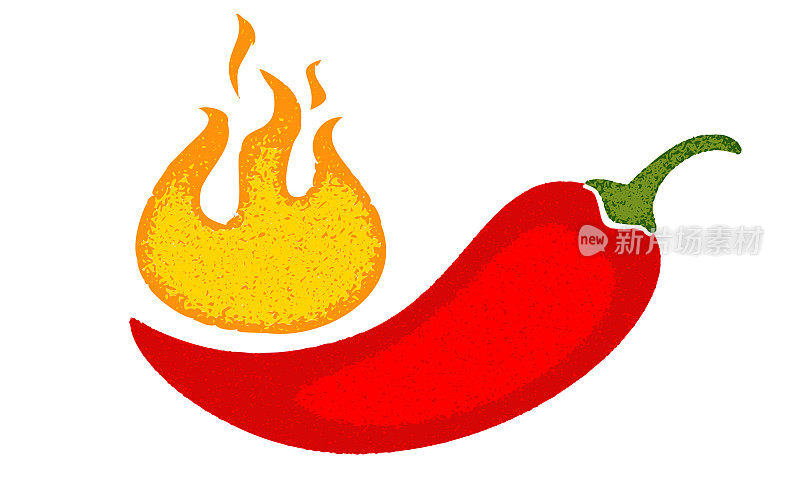 矢量图标的红辣椒。额外的辛辣食物。