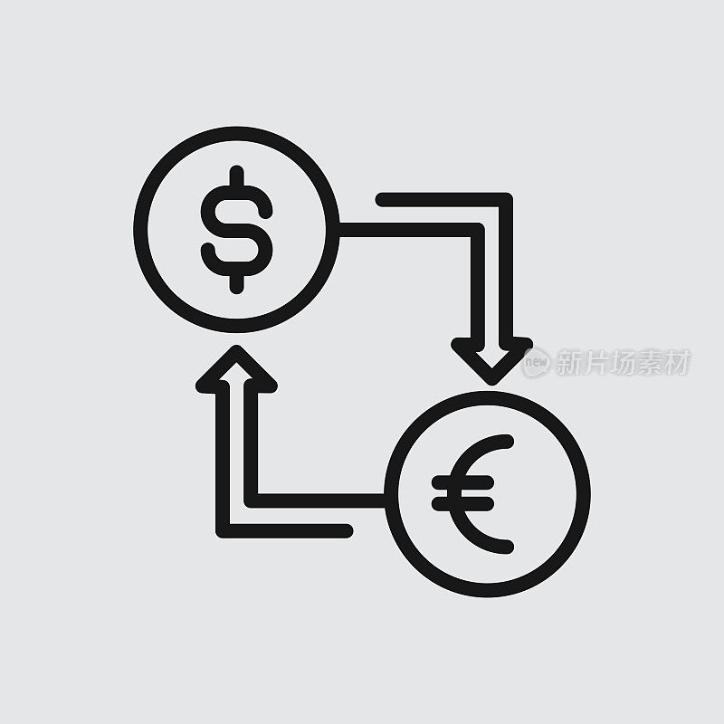 带有可编辑描边的金融行图标