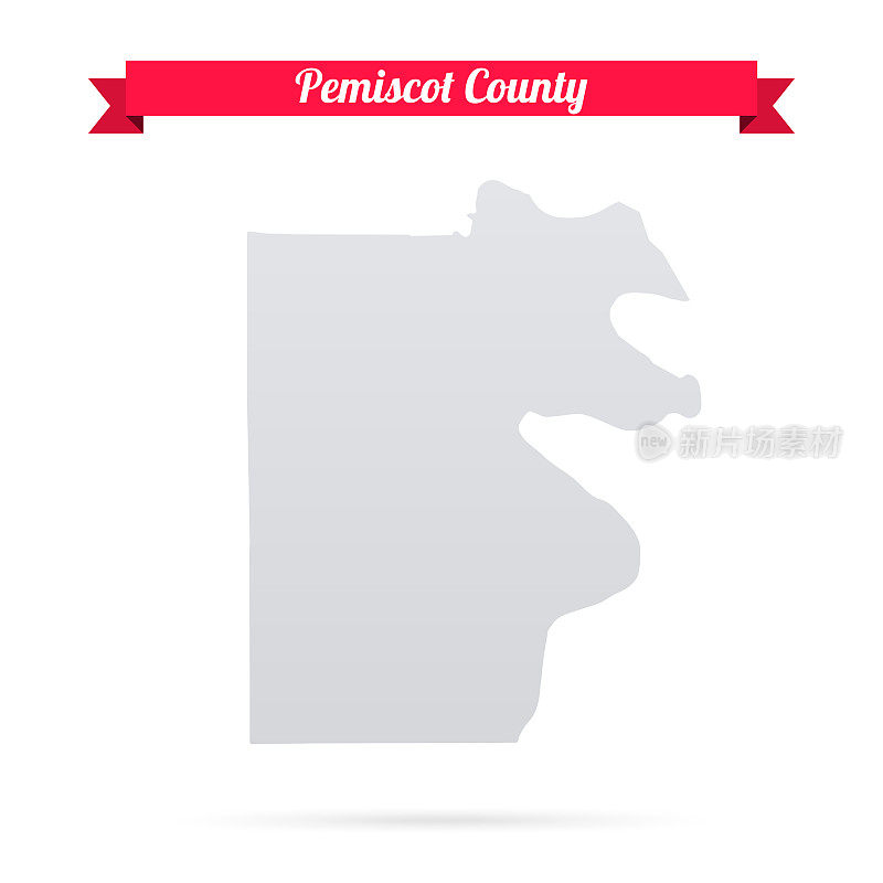 密苏里州佩米斯科特县。白底红旗地图