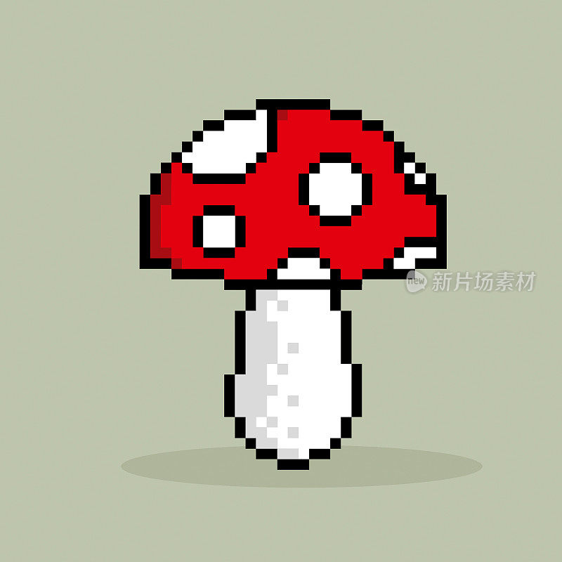 卡通蘑菇像素风格