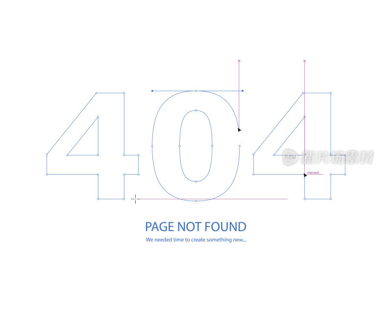 错误404页面没有找到的概念。画新的一页。