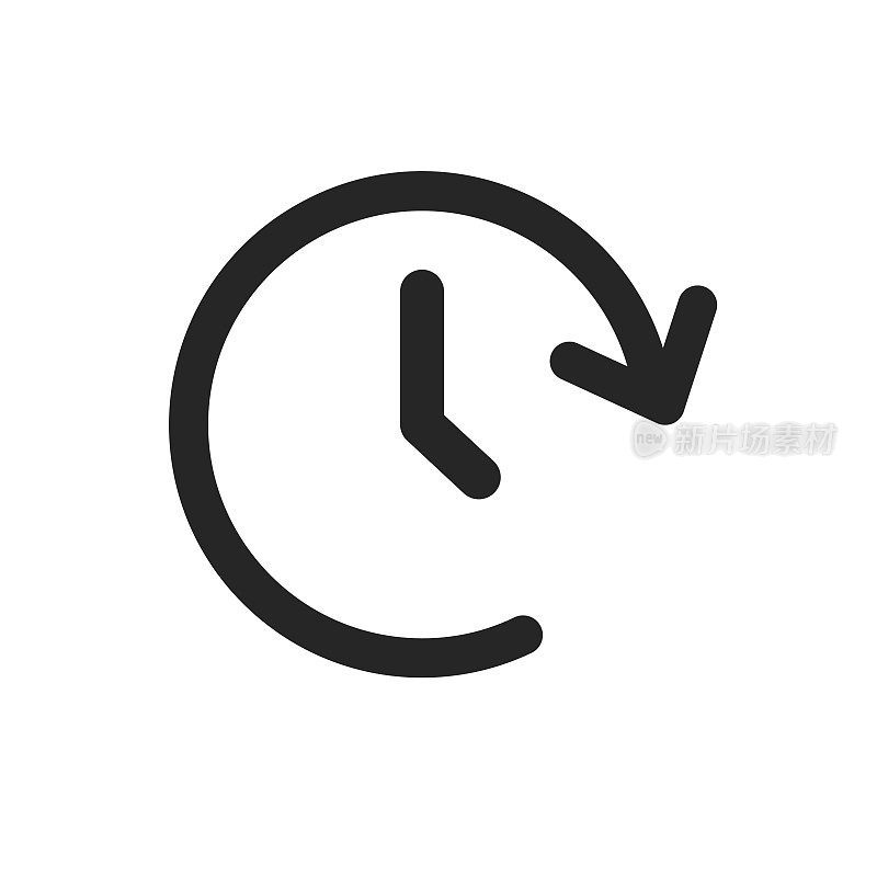 时钟时钟矢量图标。计时器24小时标志插图。