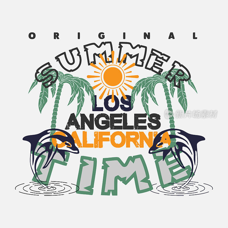 加州，夏季，洛杉矶设计的t恤