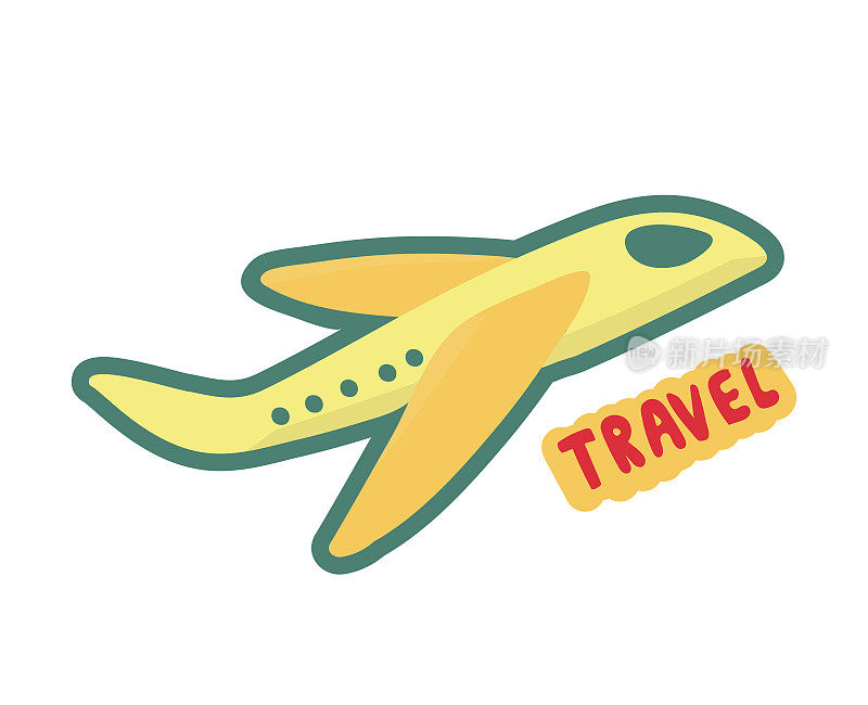 飞机旅行的象征。旅游和旅行者的标志