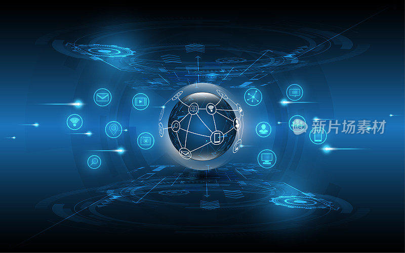 全球网络连接抽象技术背景全球商业创新概念