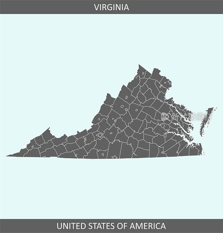 维吉尼亚州县地图