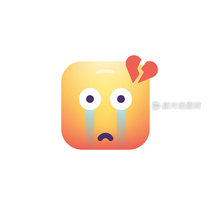 Emoticon设计立方体形状颜色渐变