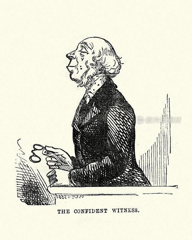 自信的证人,法庭,维多利亚时代的伦敦人物,1850年代