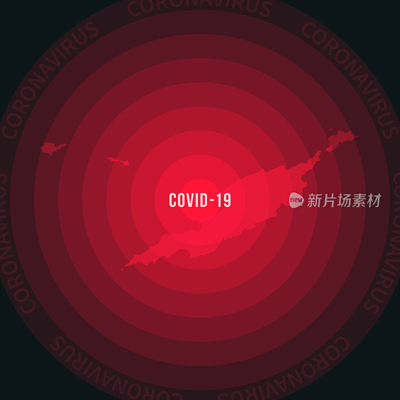 新冠肺炎传播情况安圭拉地图。冠状病毒爆发