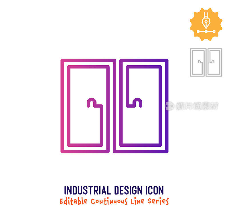工业设计连续线可编辑图标