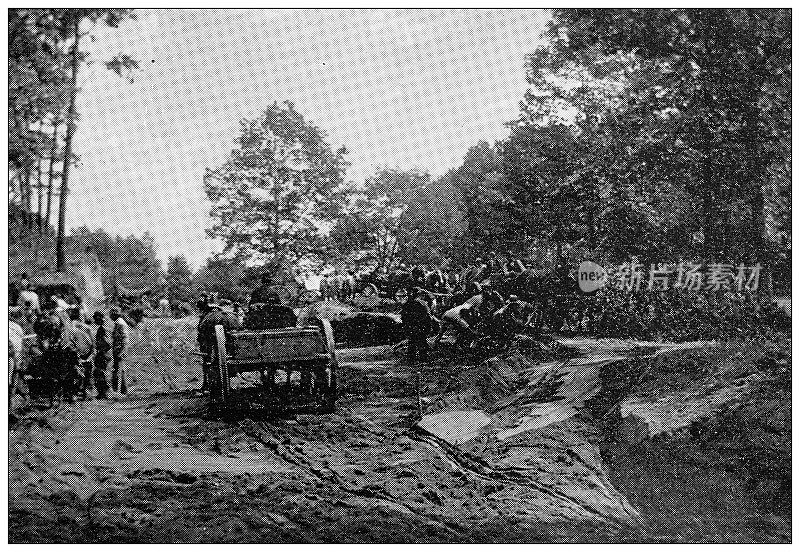 汉普顿县，马萨诸塞州的古董图像:阿特沃特峡谷，在铁路工作