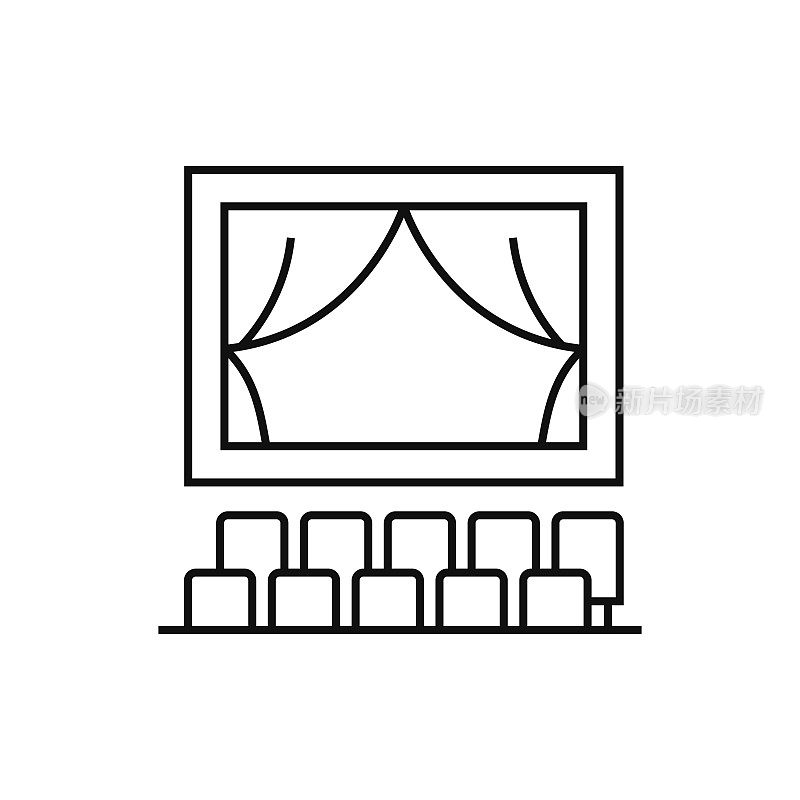 电影院线图标矢量插图。图标设计的标志,移动应用程序,网站,用户界面,用户体验,标志,符号。