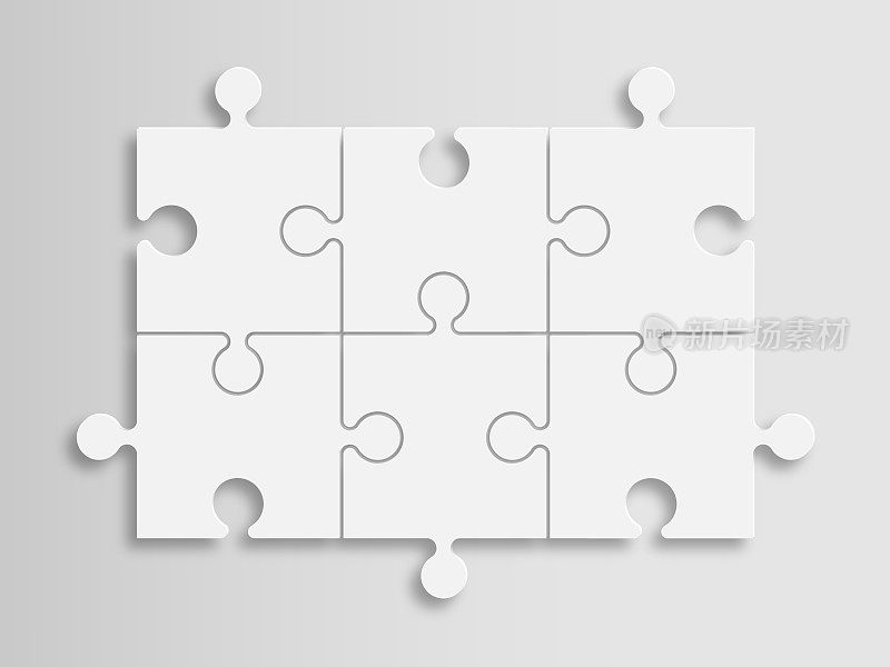 矢量3D方块拼图步骤过程信息图表横幅