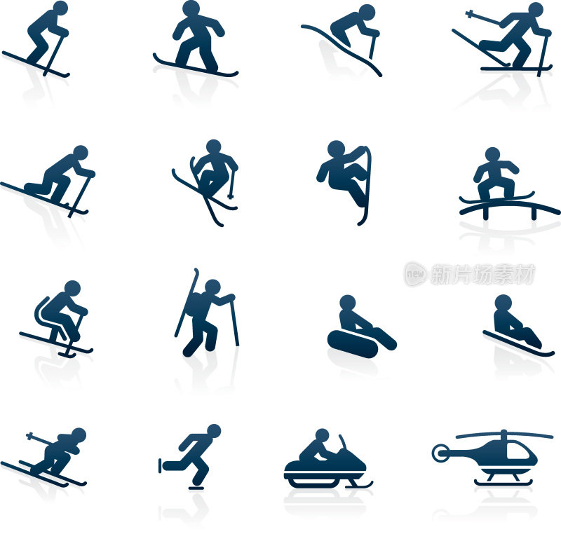 滑雪胜地的图标-活动