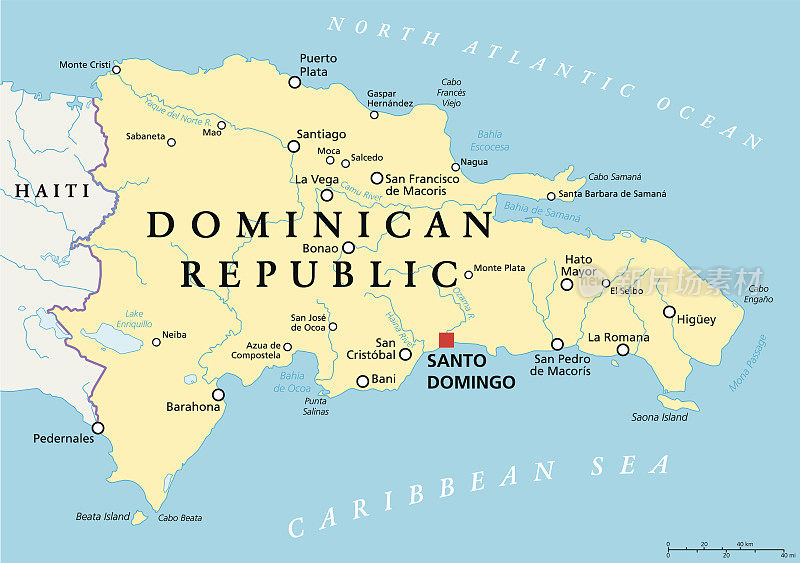 多米尼加共和国政治地图