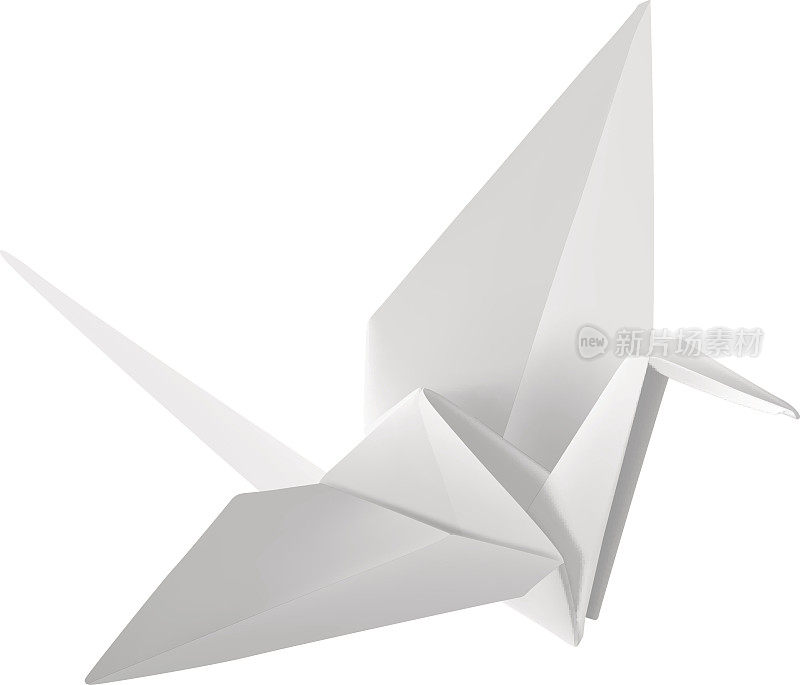 折纸千纸鹤。矢量图