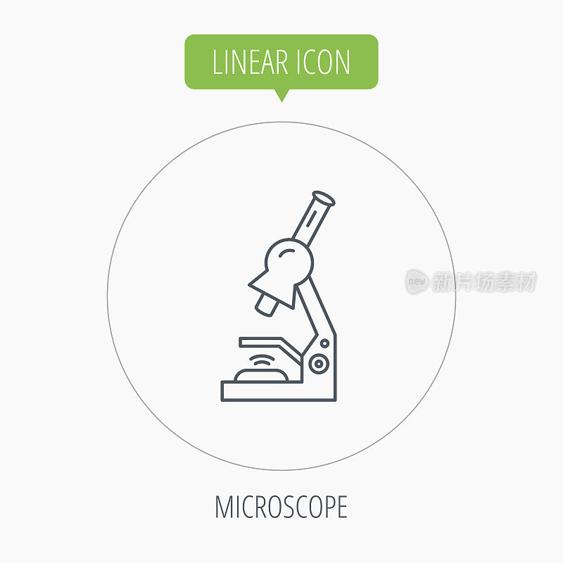 显微镜图标。医学实验室设备。