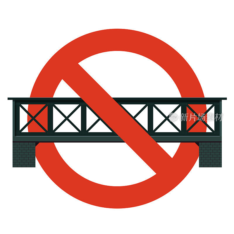 禁止使用铁路桥。严禁施工桥梁，禁止通行。