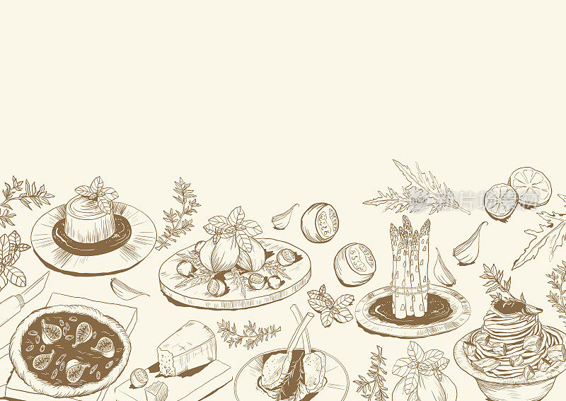 背景与地中海食物素描