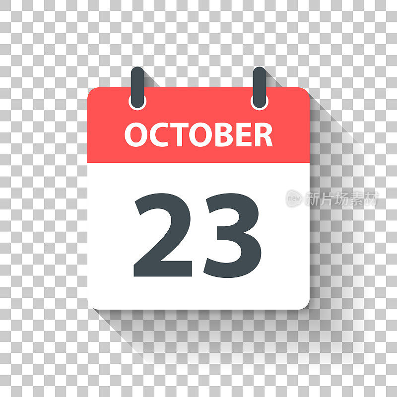 10月23日-平面设计风格的每日日历图标
