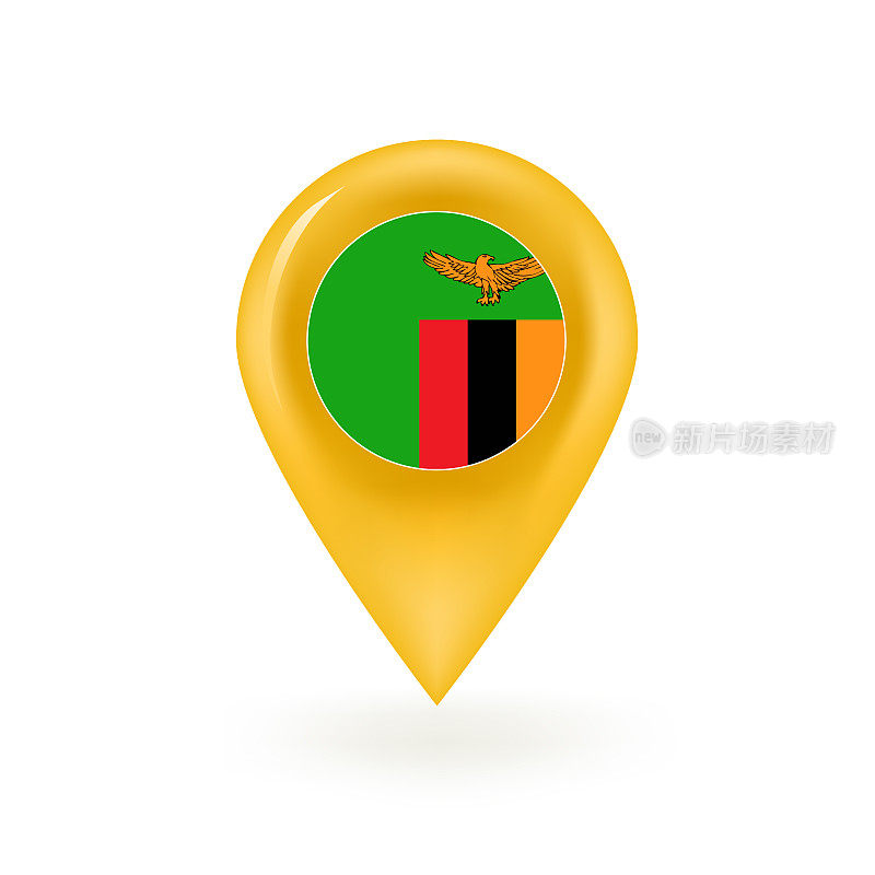 赞比亚国旗地图图标