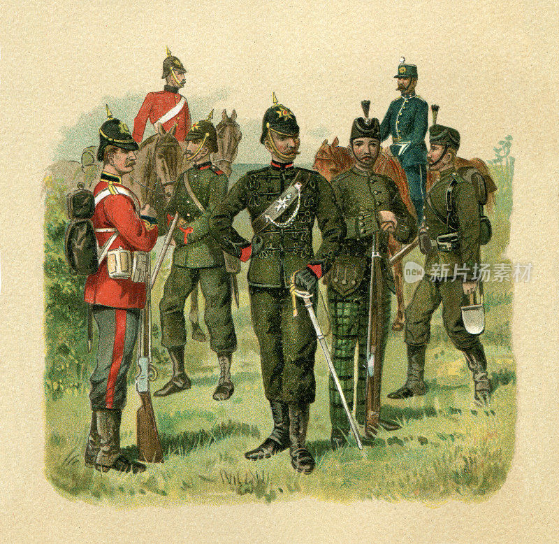 士兵英国陆军步兵插图19世纪