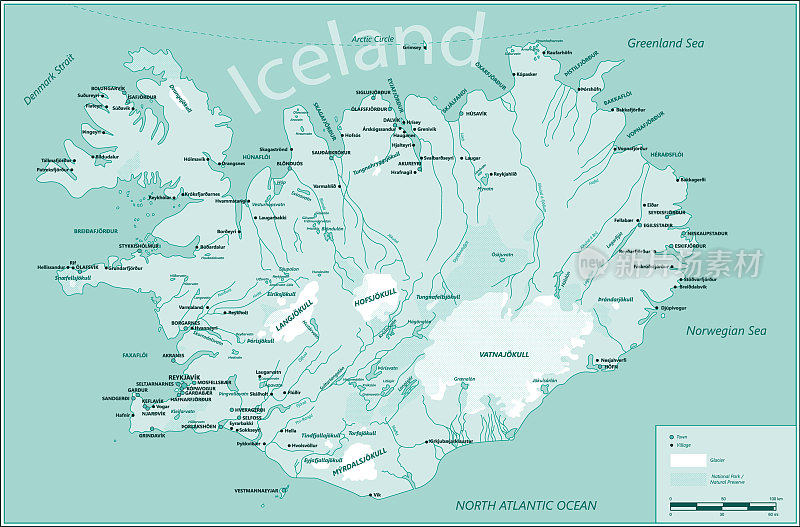 冰岛实物地图