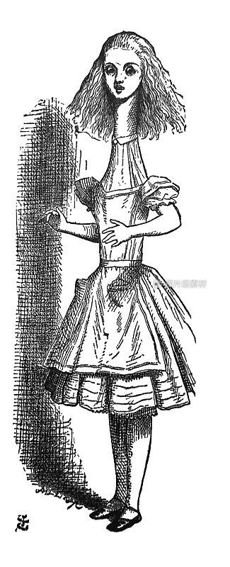 爱丽丝在仙境古董插图-大爱丽丝有一个很长的脖子