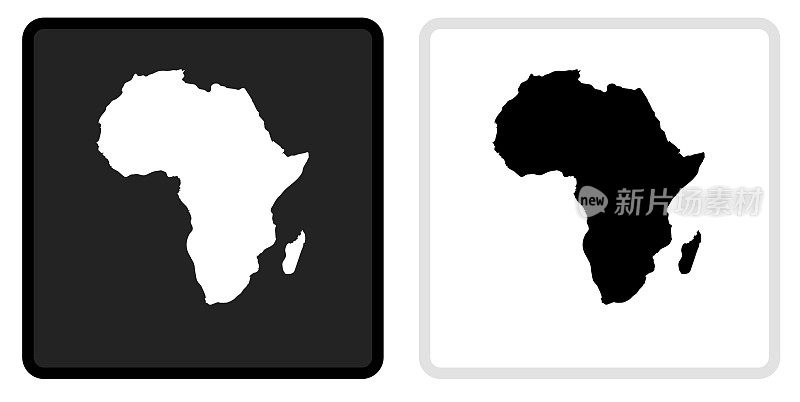非洲大陆图标上的黑色按钮与白色滚动