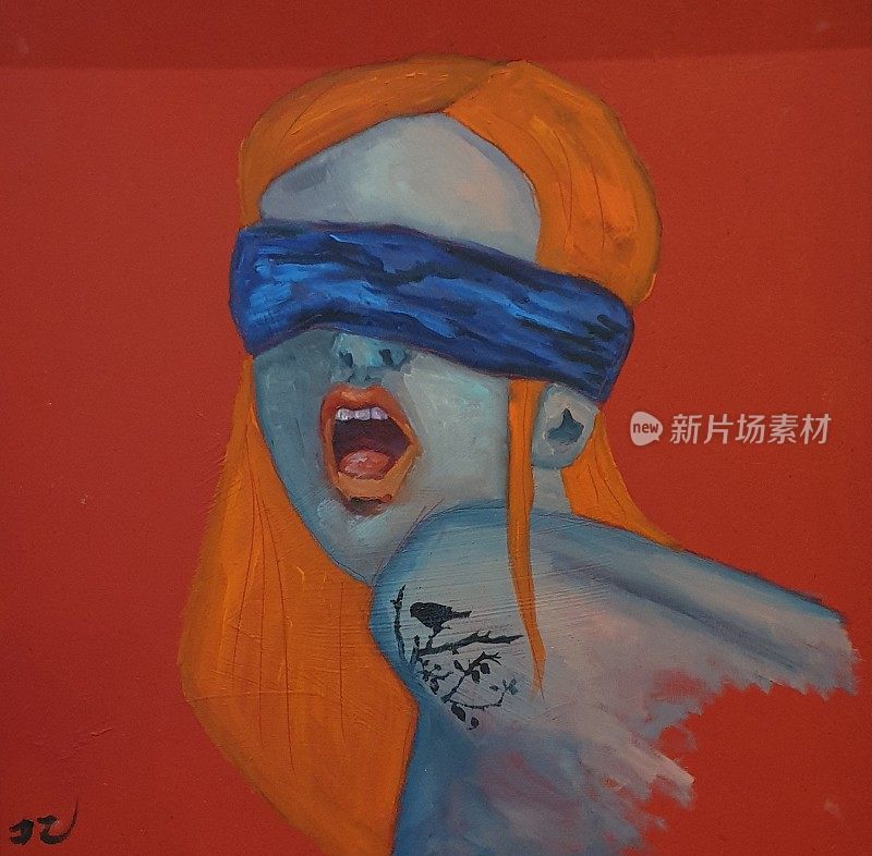 抽象女性油画肖像