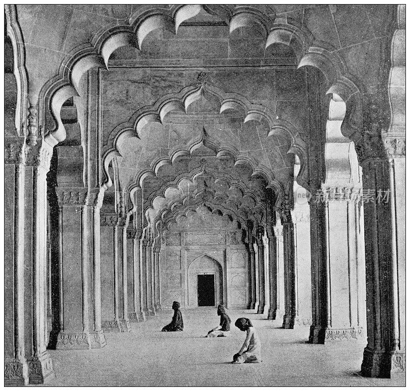 印度的古董旅行照片:珍珠清真寺