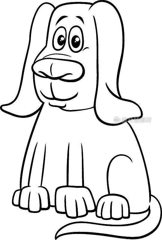 卡通搞笑狗动物人物涂色书页