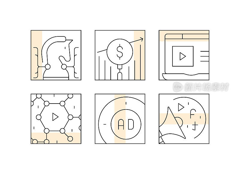 数字营销线图标设计