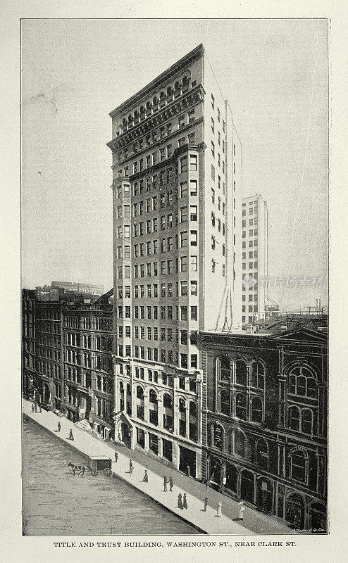 美国维多利亚式建筑，头衔与信任大厦，芝加哥，19世纪