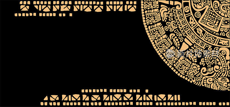 角落设计以玛雅日历为主题的横框。