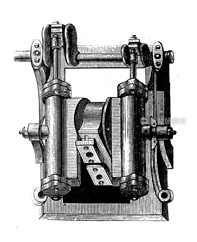 古董插图，应用力学和机器:Ramsbottom液压发动机