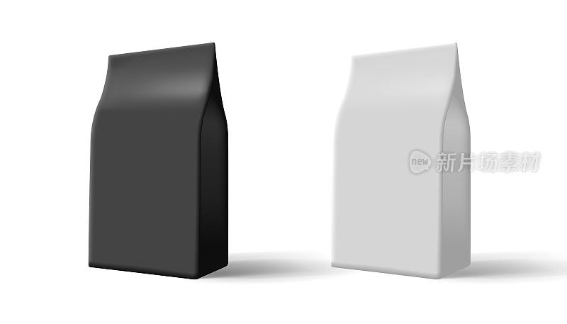 黑白包装为您设计包装。产品设计用的空白模型。