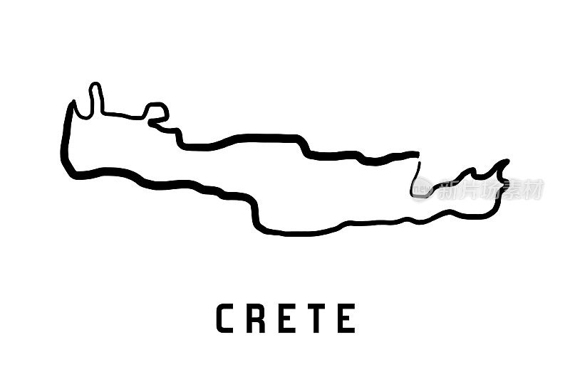 克里特岛手绘地图