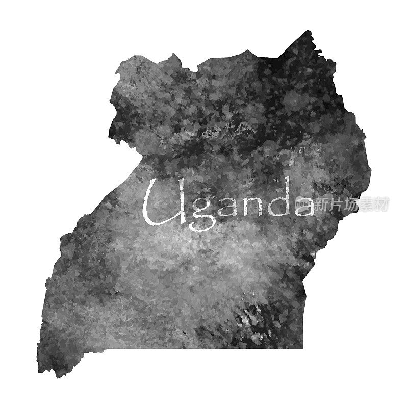 乌干达古地图。旧空白羊皮纸藏宝图与古信