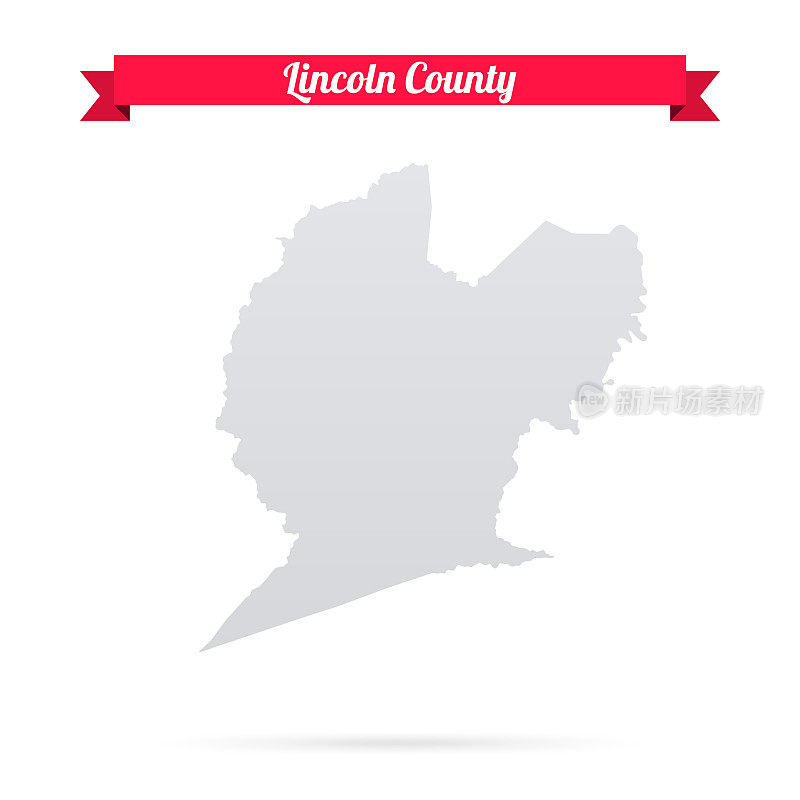 西弗吉尼亚州林肯县。白底红旗地图