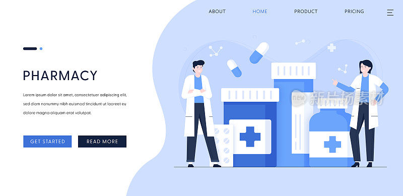药房插图登陆页面模板