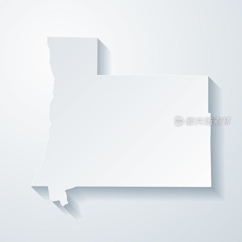 密歇根安特里姆县。地图与剪纸效果的空白背景