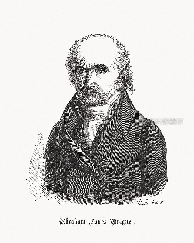 亚伯拉罕・路易・宝玑(法国钟表匠，1747-1823)，木版雕刻，1869年出版