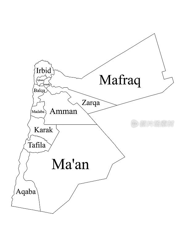 约旦各省地图
